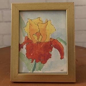 Original Watercolor Painting in Gold Frame